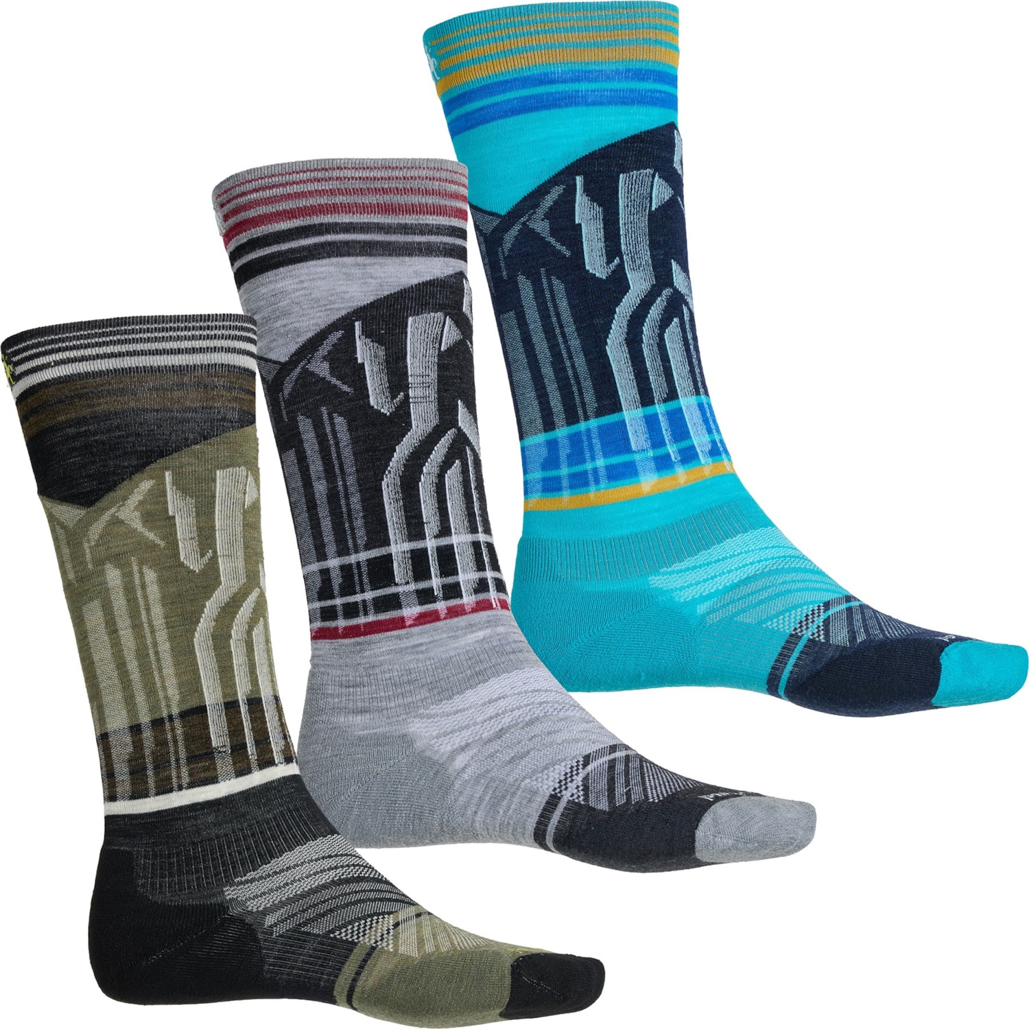 SmartWool Ski Targeted Cushioned Summit Shot Trio Socks - 3-Pack, Merino Wool, Over the Calf (For Men and Women)