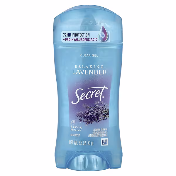 Secret, Clear Gel Antiperspirant/Deodorant Stick, Relaxing Lavender, 2.6 oz (73 g)