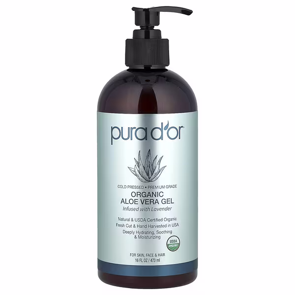 Pura D'or, Organic Aloe Vera Gel, Infused With Lavender, 16 fl oz (473 ml)