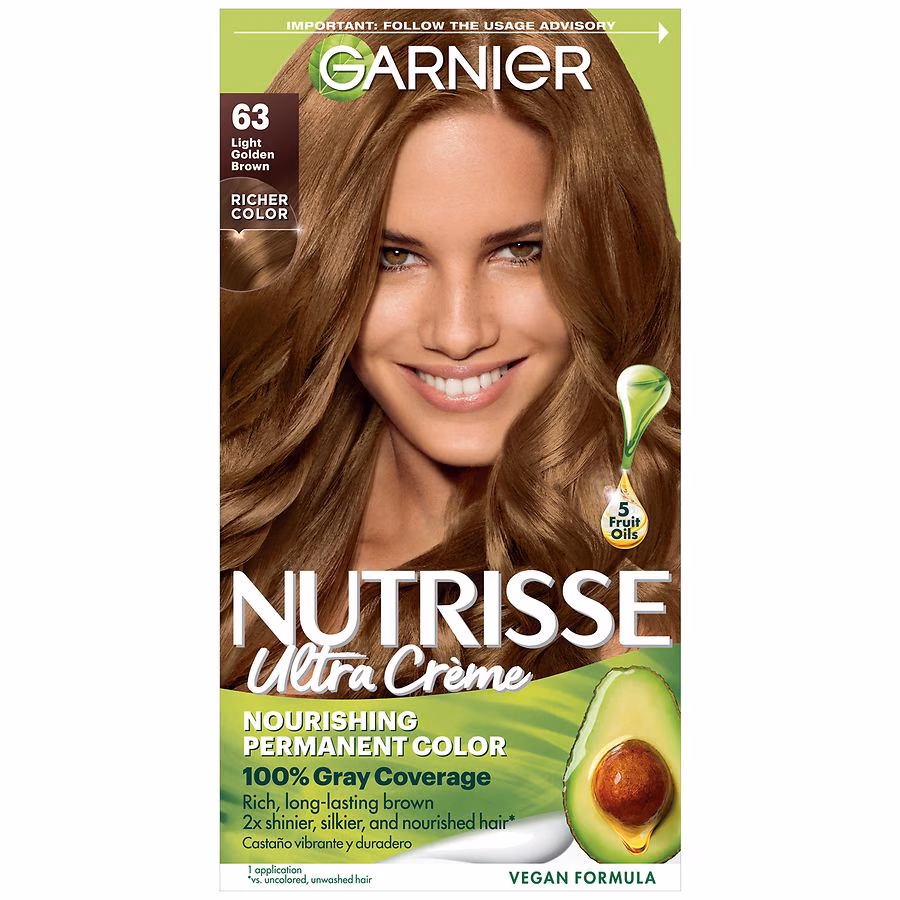 Garnier Nutrisse Nourishing Hair Color Creme, 63 Light Golden Brown