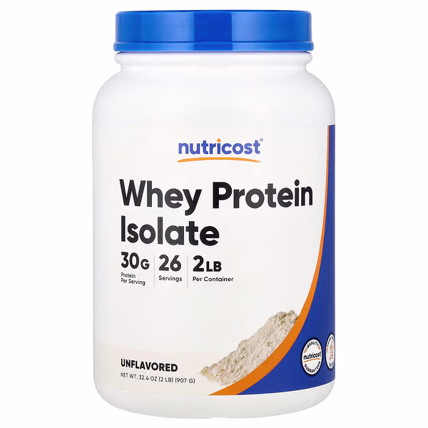 Nutricost, Whey Protein Isolate, Unflavored, 2 lb (907 g)