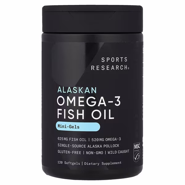 Sports Research, Alaskan Omega-3 Fish Oil, Mini Gels, 120 Softgels