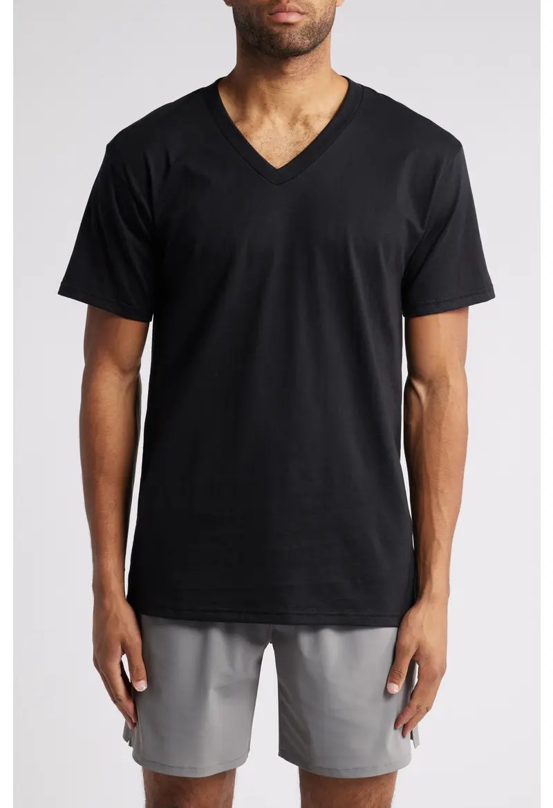 Nordstrom 4-Pack Regular Fit Supima® Cotton V-Neck T-Shirts