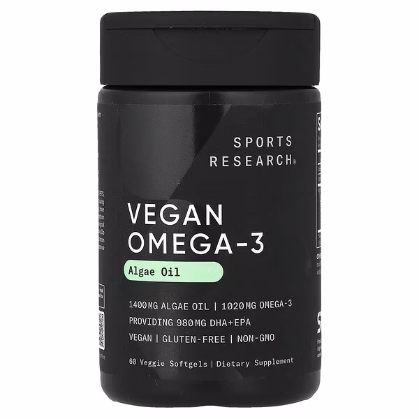Sports Research, Vegan Omega-3, 60 Veggie Softgels