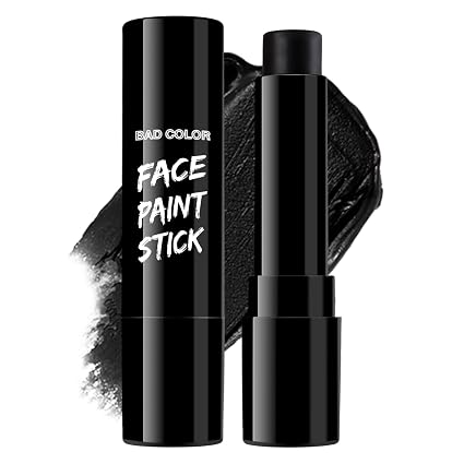 BADCOLOR Black Cream-Blendable Face Body Paint Stick for Adults Children Eye Black Softball Football Baseball Sports , Non-Toxic Hypoallergenic for Halloween SFX Makeup Cosplay Joker Costume Parties