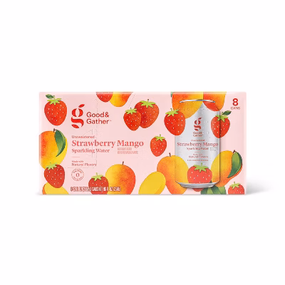 Strawberry Mango Sparkling Water - 8pk/12 fl oz Cans - Good & Gather™