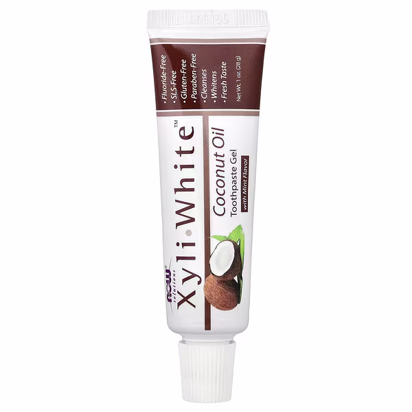 NOW Foods, Solutions, XyliWhite™, Toothpaste Gel, Coconut Oil, Mint, 1 oz (28 g)