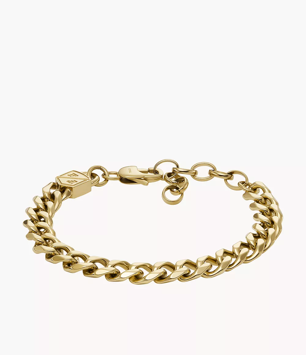 Ellis Core Chains Gold-Tone Stainless Steel Chain Bracelet