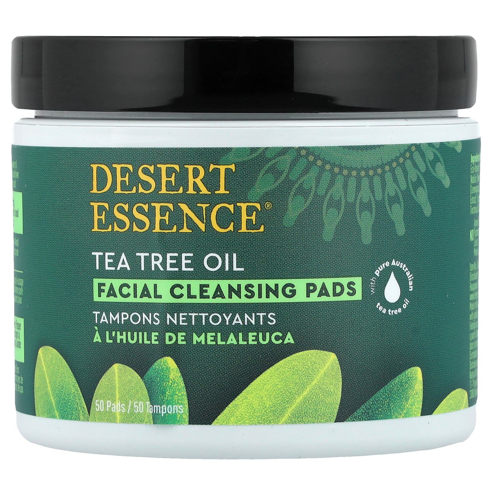 Desert Essence, Facial Cleansing Pads, Tea Tree Oil, 50 Pads
