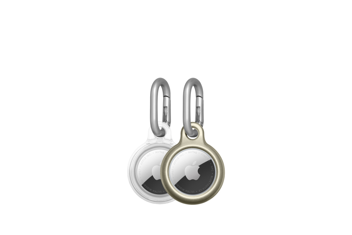 Tech21 EvoPop Case for AirTag (2 pack) – Gold & Clear