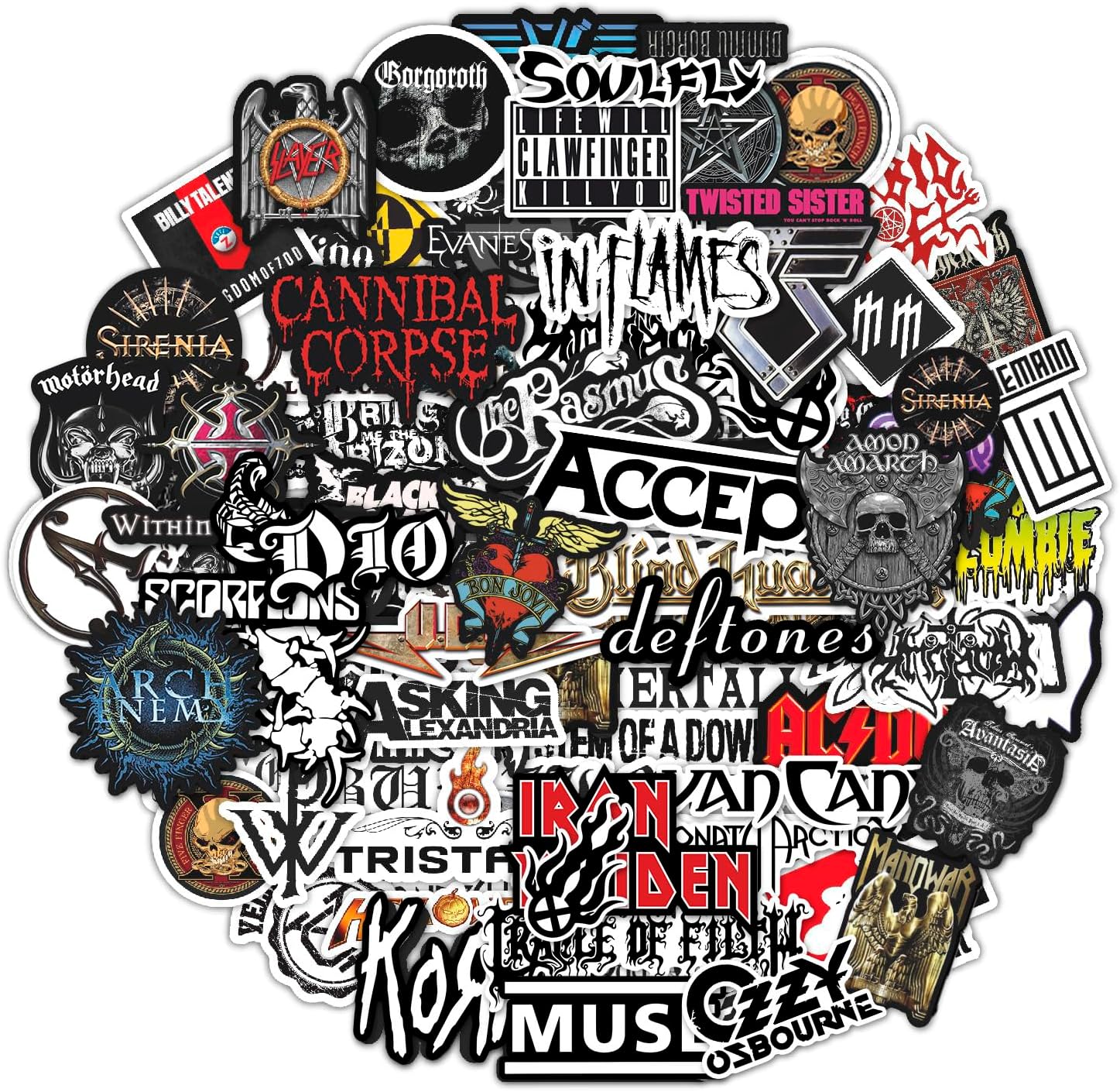 BulbaCraft Legendary Rock Band Stickers – Heavy Metal Laptop Decals - Vinyl Band Stickers for Adults, Rock Stickers and Decals, Gifts for Women & Men