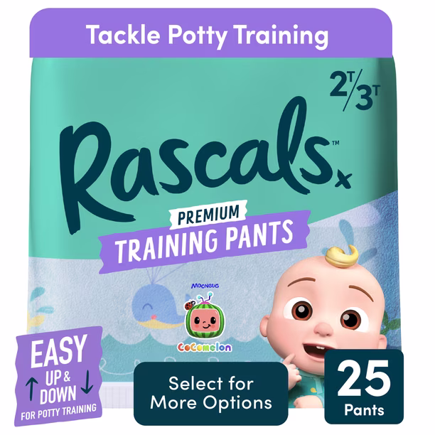 Rascals Premium CoComelon Absorbent Potty Training Pants 2T-3T, 25 Count