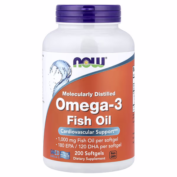 NOW Foods, Omega-3 Fish Oil, 1,000 mg, 200 Softgels