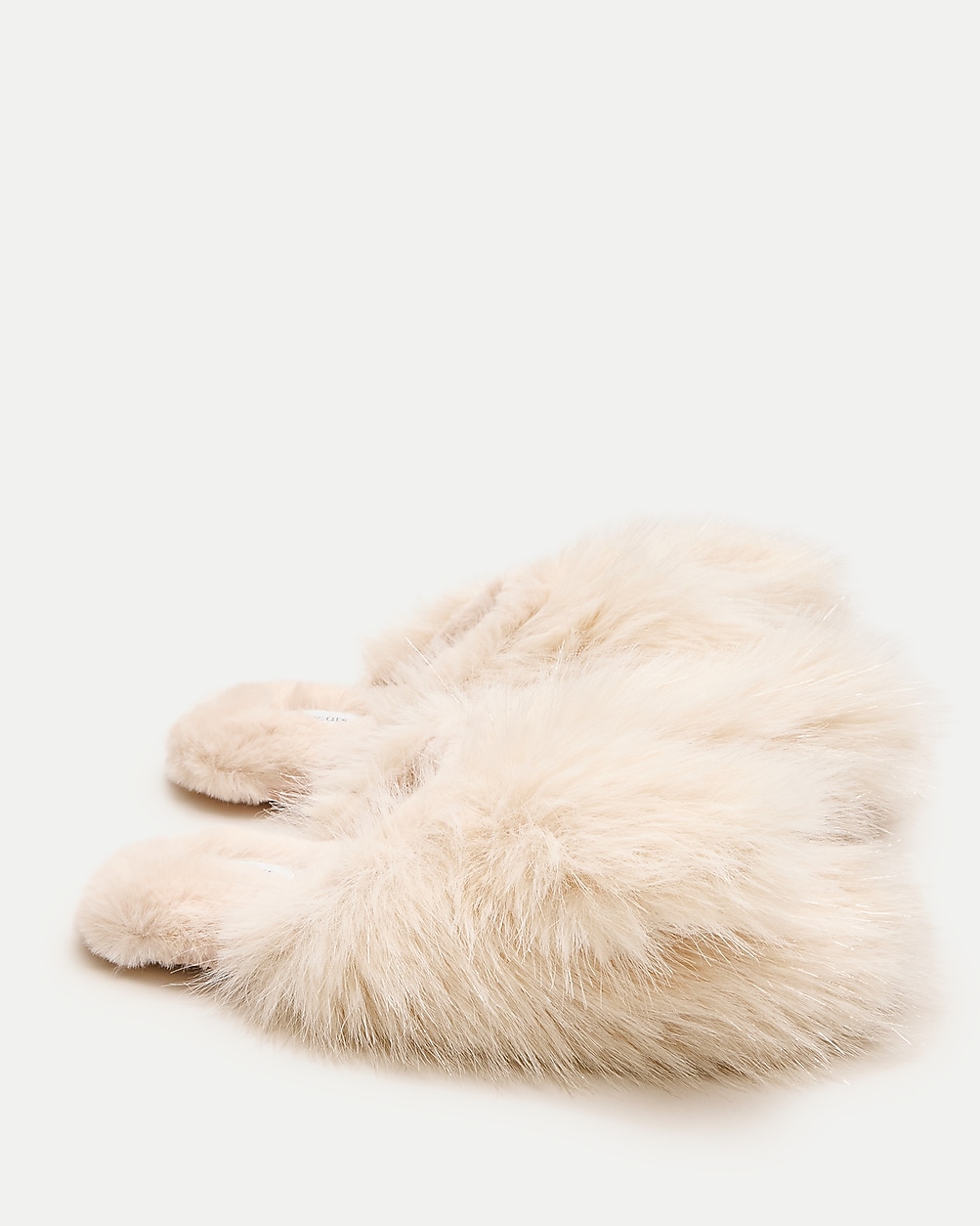 Girls' faux-fur bunny slippers with Lurex® metallic threads
