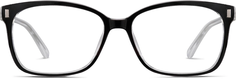 Black/White/Clear Square Glasses #126221