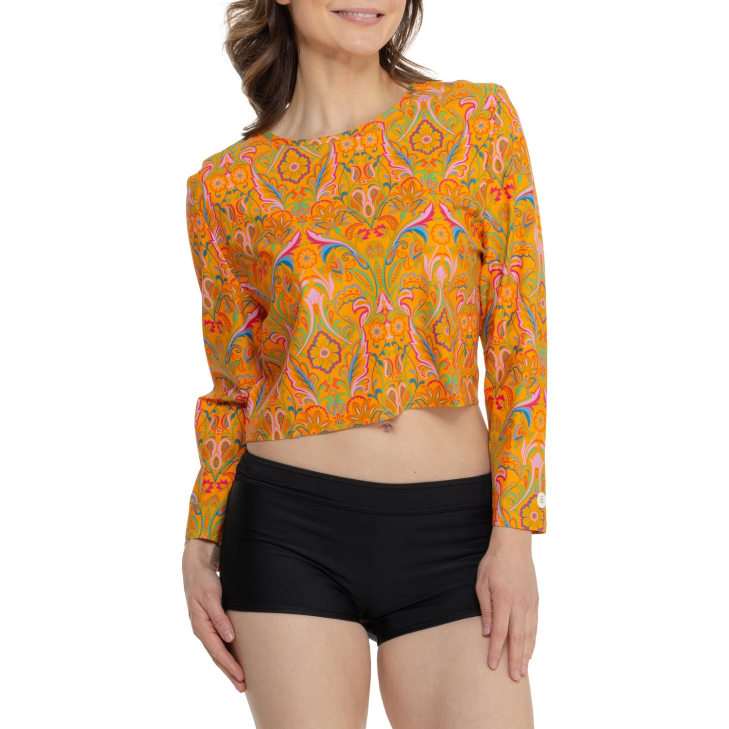 Coolibar Ocean Drive Cropped Rash Guard - UPF 50+, Long Sleeve