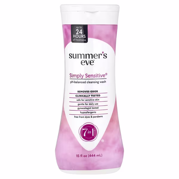 Summer's Eve, 7-in-1™ pH-Balanced Cleansing Wash, Simply Sensitive®, 15 fl oz (444 ml)