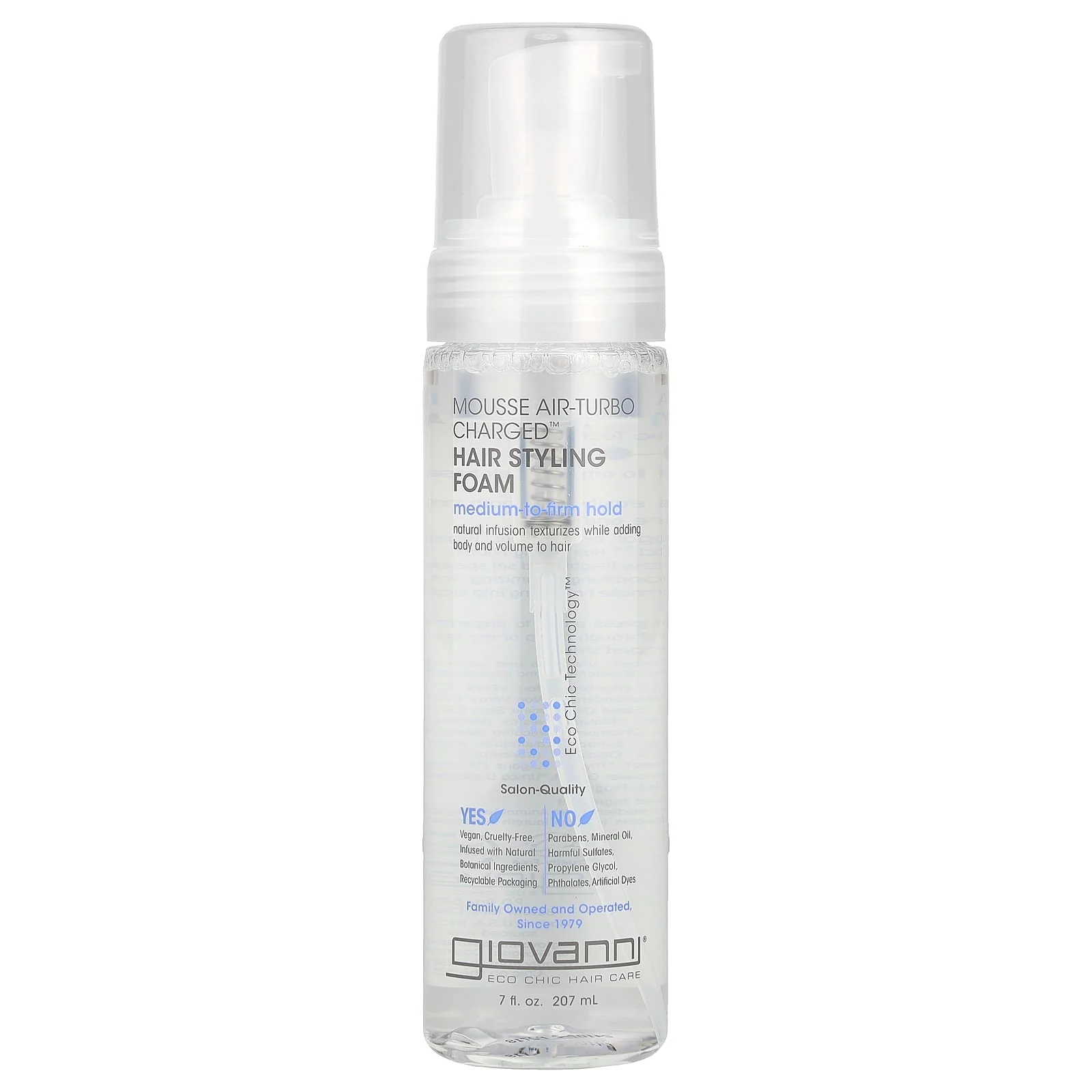 Giovanni, Mousse Air-Turbo Charged™, Hair Styling Foam, Medium-To-Firm Hold, 7 fl oz (207 ml)