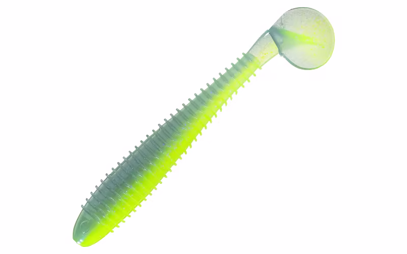 Bass Pro Shops XPS Speed Shad - 3.8" - Electric Blue/Chartreuse