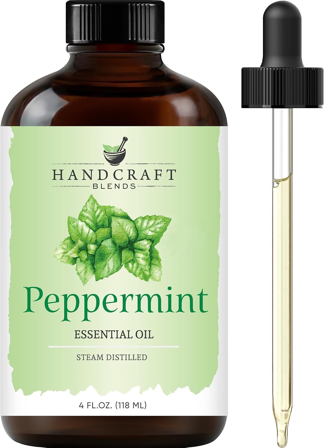 Handcraft Blends Peppermint Essential Oil - Huge 4 Fl Oz | Steam Distilled, Premium Grade for Diffuser, Aromatherapy, Skin, Massage, Candle & Soap Making Fragrance