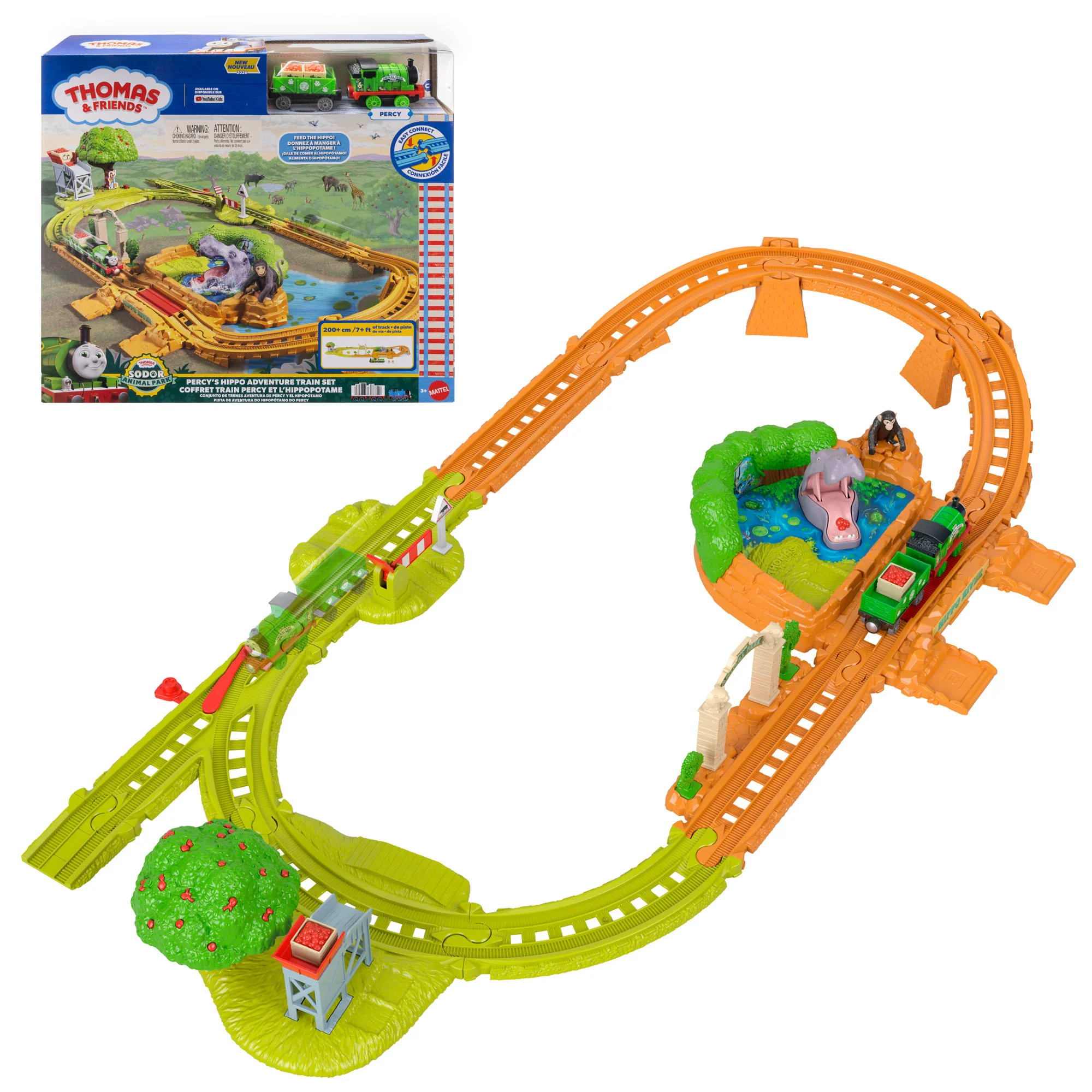 Thomas & Friends Percy's Hippo Adventure Train Set From Fisher-Price, With Engine, Car & Crates