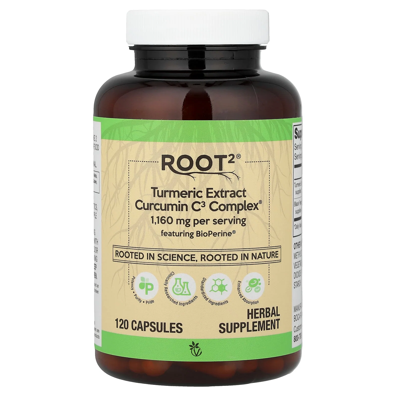 Vitacost Root2 Turmeric Extract Curcumin C3 Complex | 120 Capsules