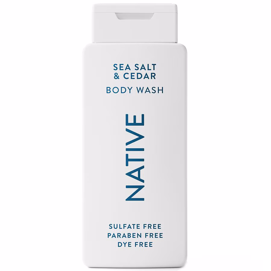 Native Body Wash, Sulfate Free, Naturally Derived Ingredients, 24 Hour Freshness Sea Salt & Cedar, 18.0 fl oz