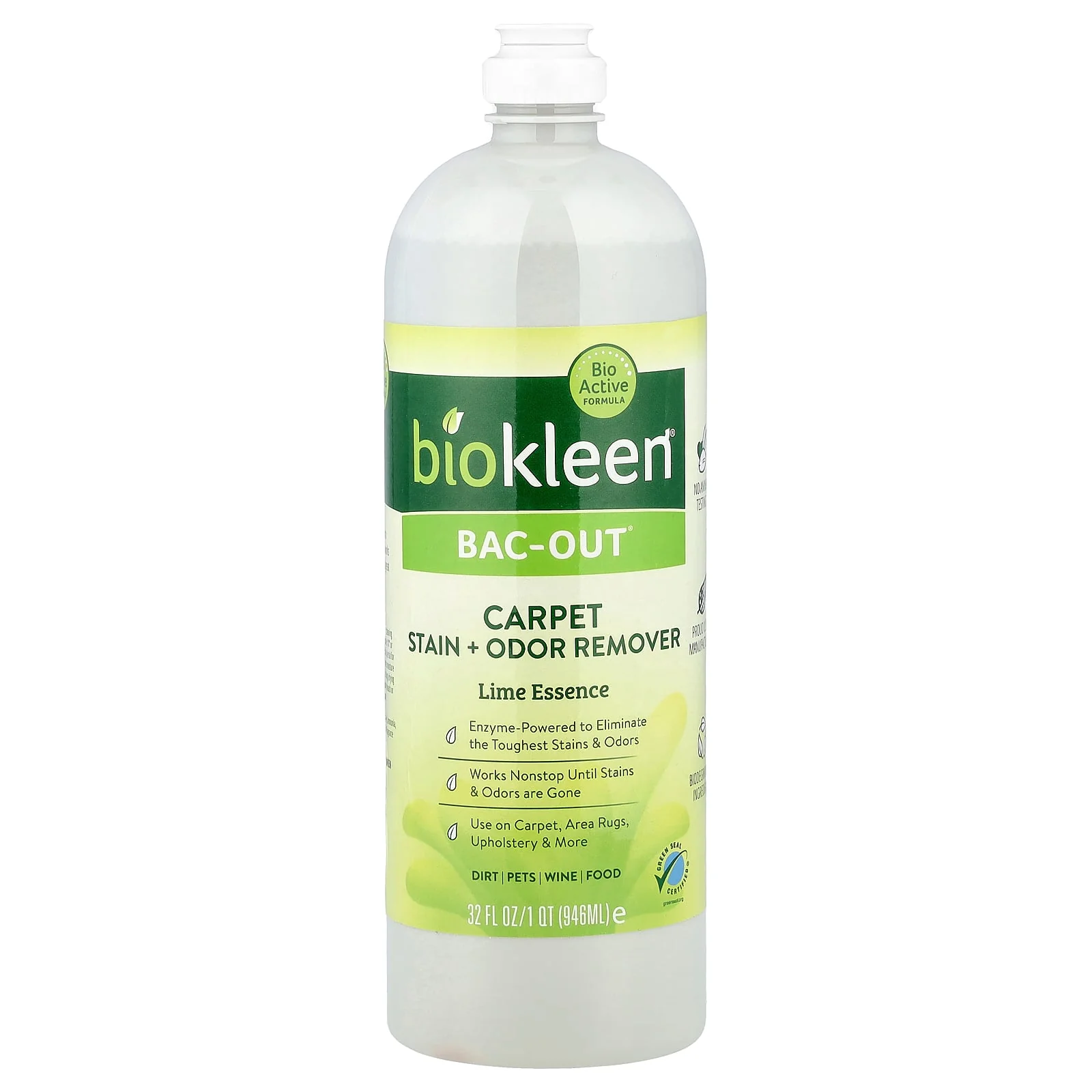 Biokleen, Bac-Out®, Carpet Stain + Odor Remover, Lime Essence, 32 fl oz (946 ml)