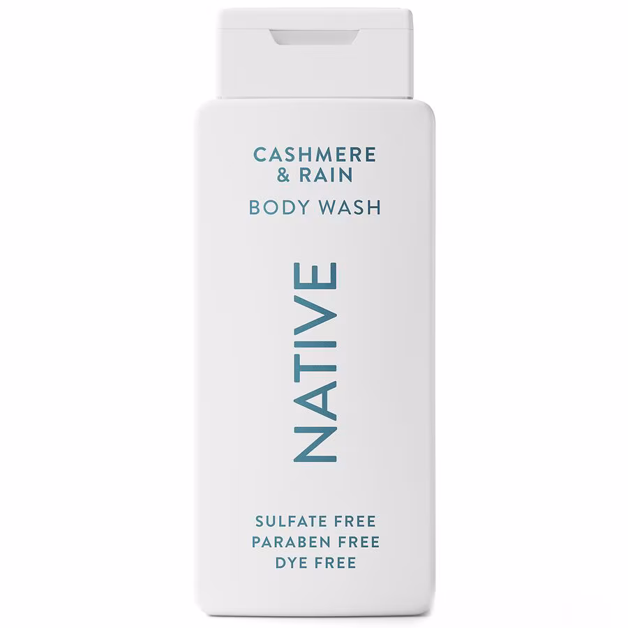 Native Body Wash, Sulfate Free, Naturally Derived Ingredients, 24 Hour Freshness Cashmere & Rain, 18.0 fl oz