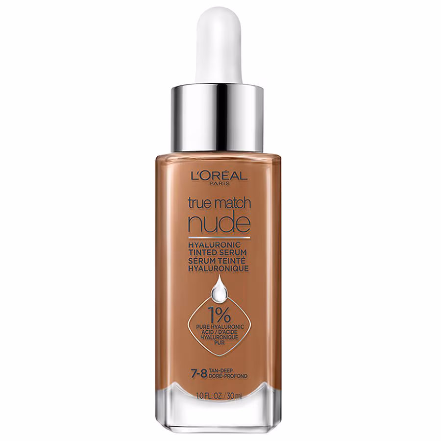 L'Oreal Paris True Match Hyaluronic Tinted Serum Makeup Skincare Hybrid, Tan-Deep 7-8