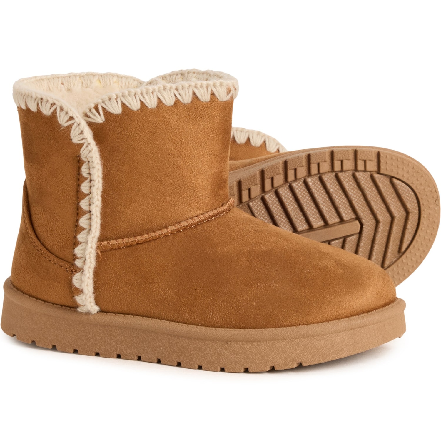 Aspen Big Boys and Girls Crochet Shearling Boots