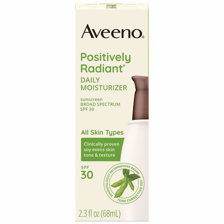 Aveeno Positively Radiant Daily Face Moisturizer with SPF 30, 2.3 fl oz