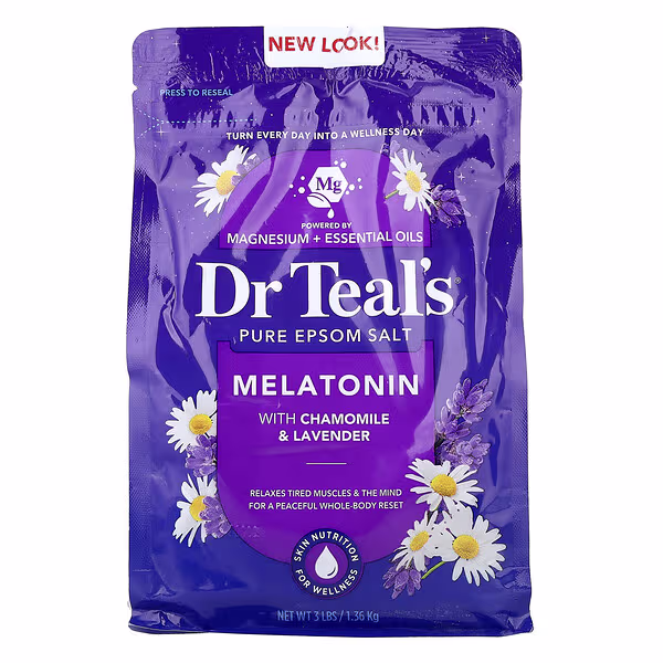 Dr. Teal's, Pure Epsom Salt, Melatonin with Chamomile & Lavender, 3 lbs (1.36 kg)