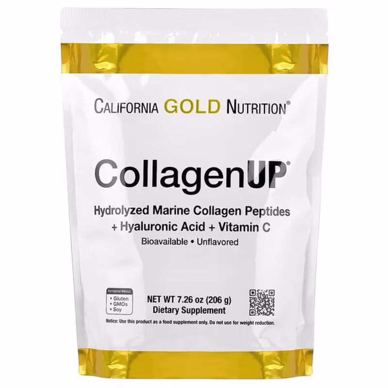 California Gold Nutrition, CollagenUP®, Hydrolyzed Marine Collagen Peptides with Hyaluronic Acid, Unflavored, 7.26 oz (206 g)