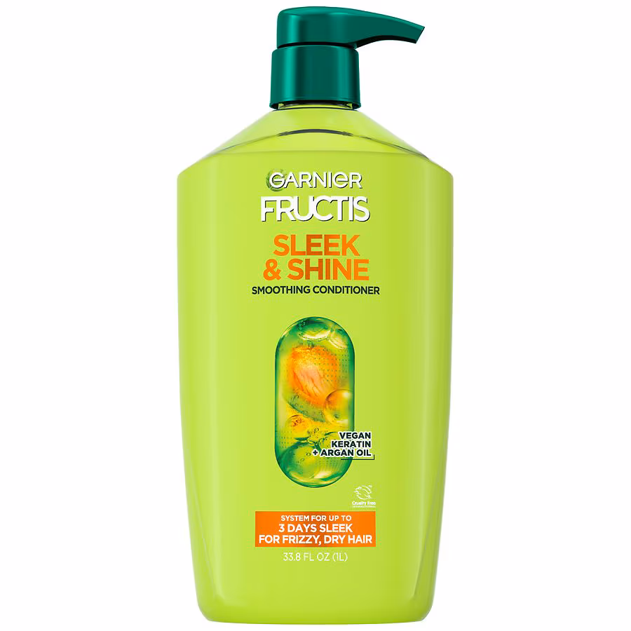 Garnier Fructis Sleek & Shine Fortifying Conditioner for Frizzy, Dry Hair, 33.8 fl oz