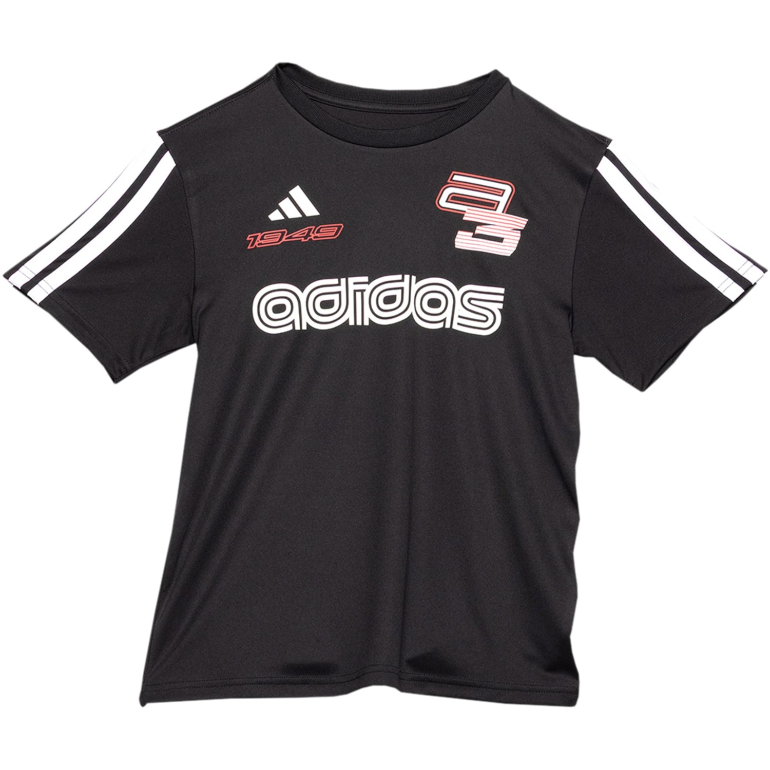adidas Big Boys 3-Stripe Jersey Shirt - Short Sleeve