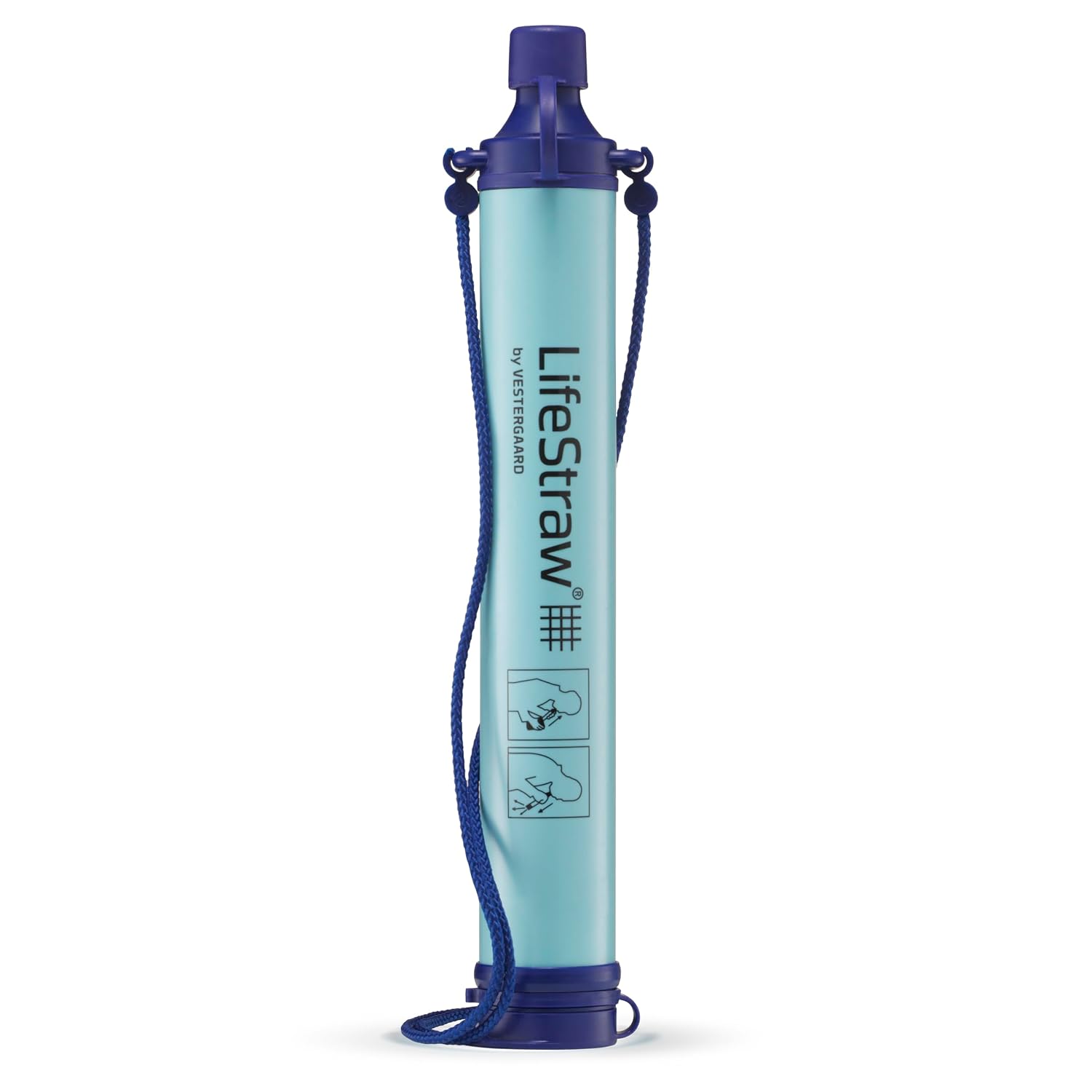 LifeStraw Personal Water Filter for Hiking, Travel and Emergency, Blue, 1PK | Water Filter for Hiking, Camping, Travel, and Emergency Preparedness, Removes Bacteria and Parasites