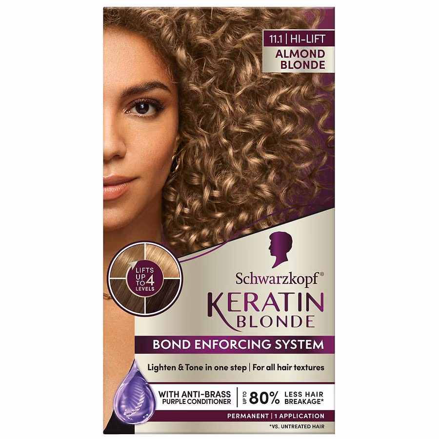 Schwarzkopf Keratin Blonde Hi Lift Permanent Color, Almond Blonde, 1.0 set