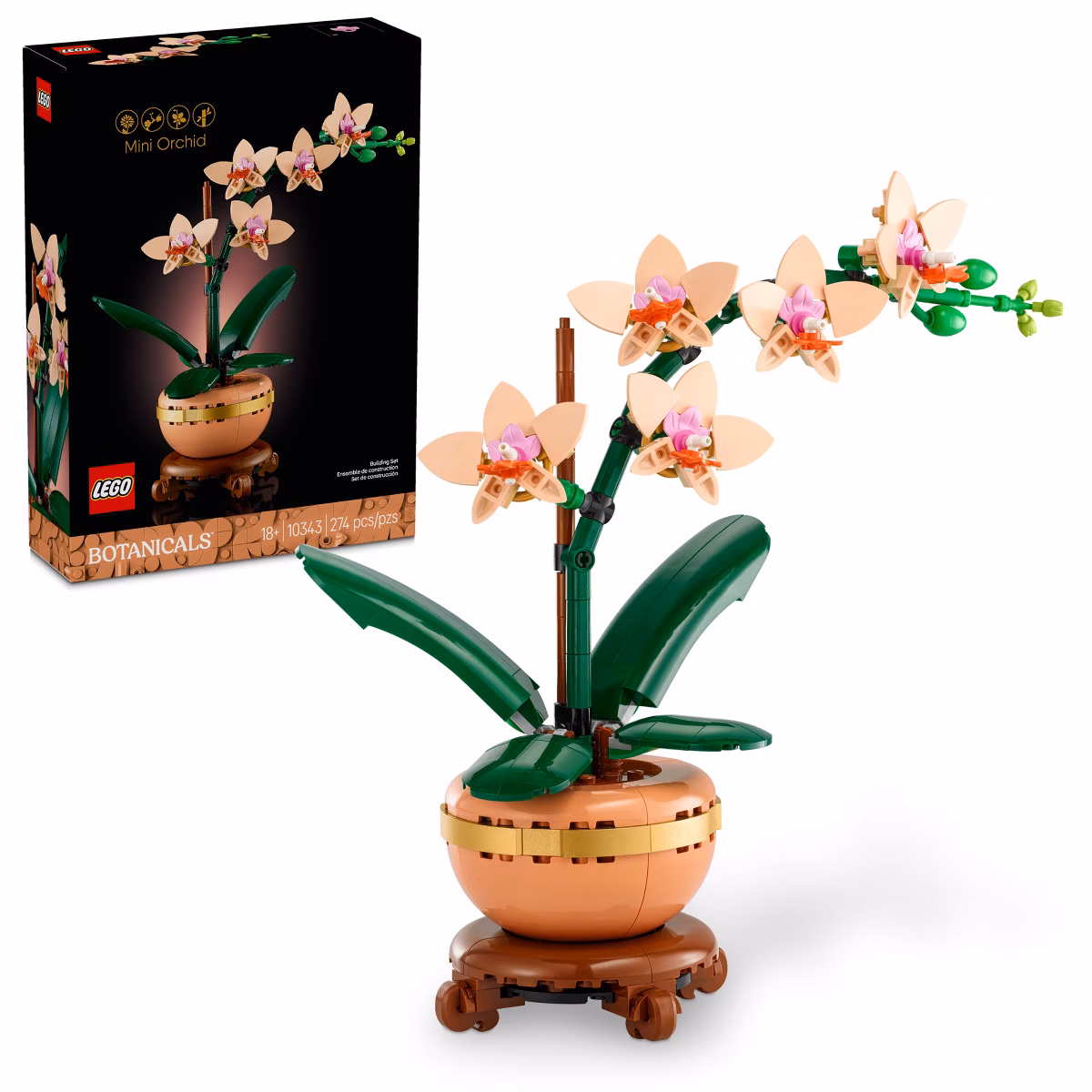 LEGO Botanicals Mini Orchid Building Set for Adults, Decor for Home or Office 10343