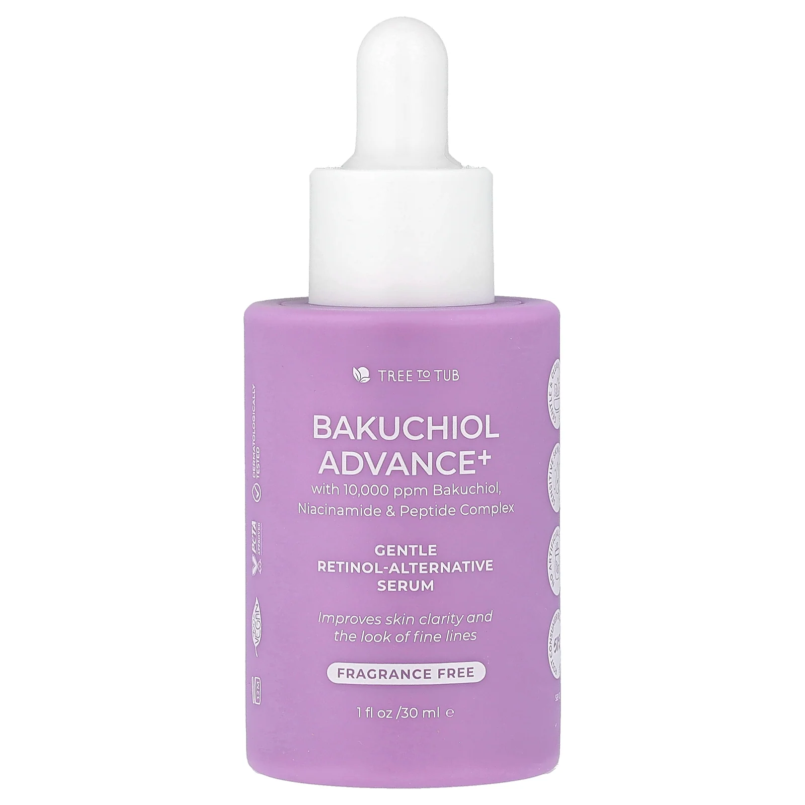 Tree To Tub, Bakuchiol Advance+ Serum, Fragrance-Free, 1 fl oz (30 ml)