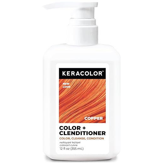 Keracolor Color + Clenditioner, Semi-Permanent Hair Color, Copper, 12 Fl Oz