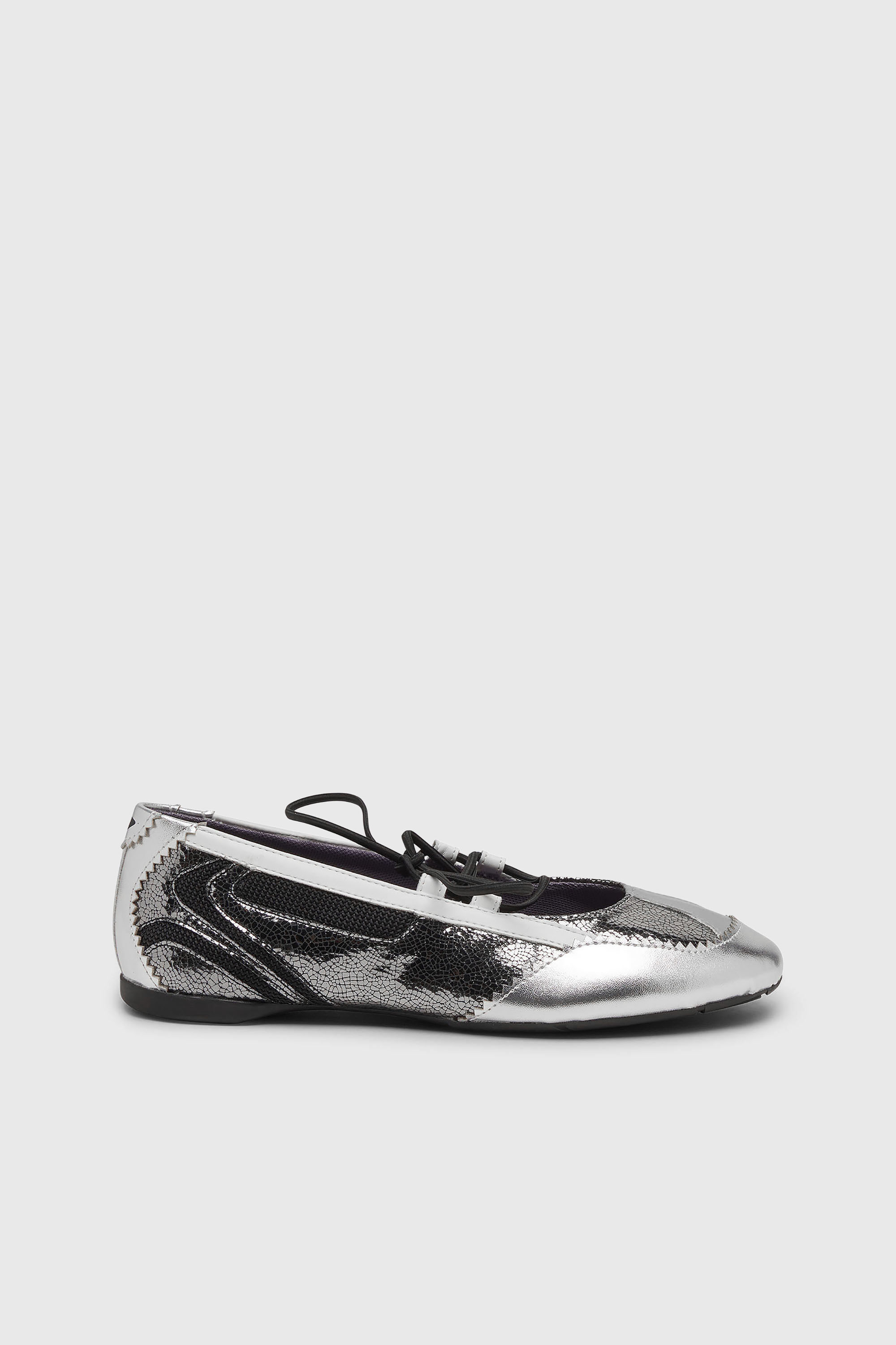 D-Mile-Metallic lace-up ballet flats