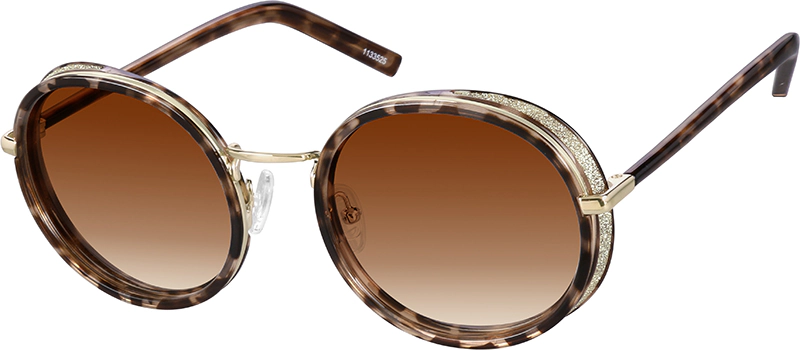 Tortoiseshell Premium Round Sunglasses #1133525