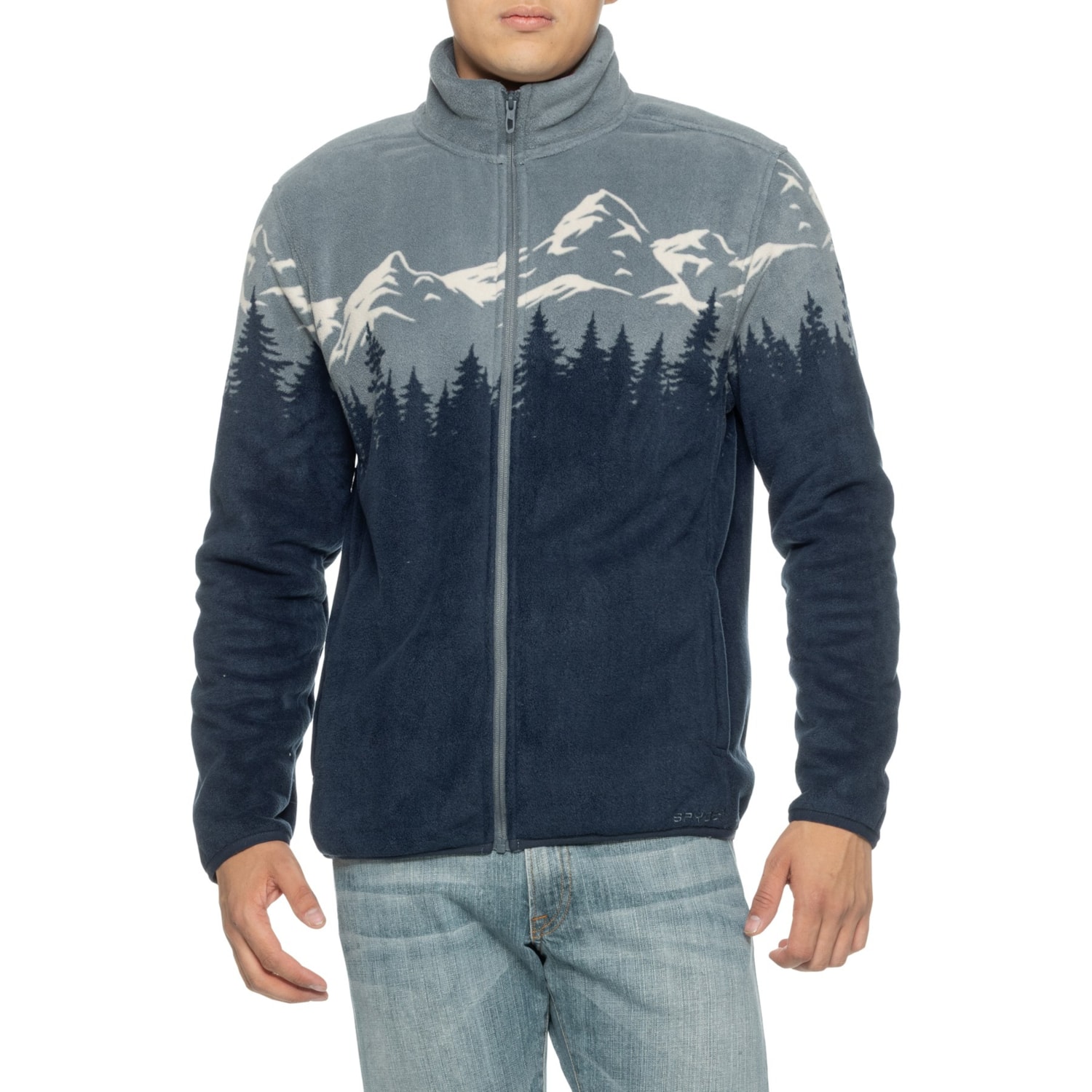 Spyder Printed Bonded Fleece Jacket - UPF 30, Full Zip