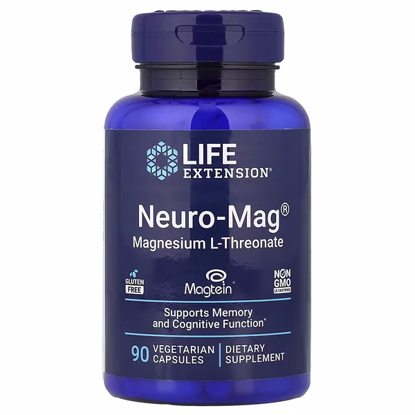 Life Extension, Neuro-Mag®, Magnesium L-Threonate, 90 Vegetarian Capsules (48 mg per Capsule)