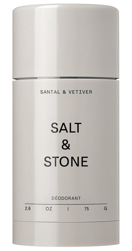 Salt & Stone Aluminum-Free Deodorant, Women & Men Santal & Vetiver 2.6 oz | Extra Strength 48 Hour Protection, Gender Neutral Scent, Made with Niacinamide, Spirulina, Magnesium & Antioxidants