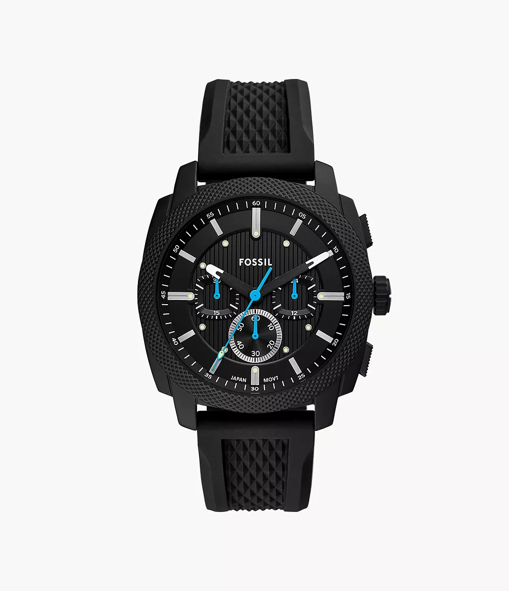Machine 44mm Chronograph Black Silicone Watch