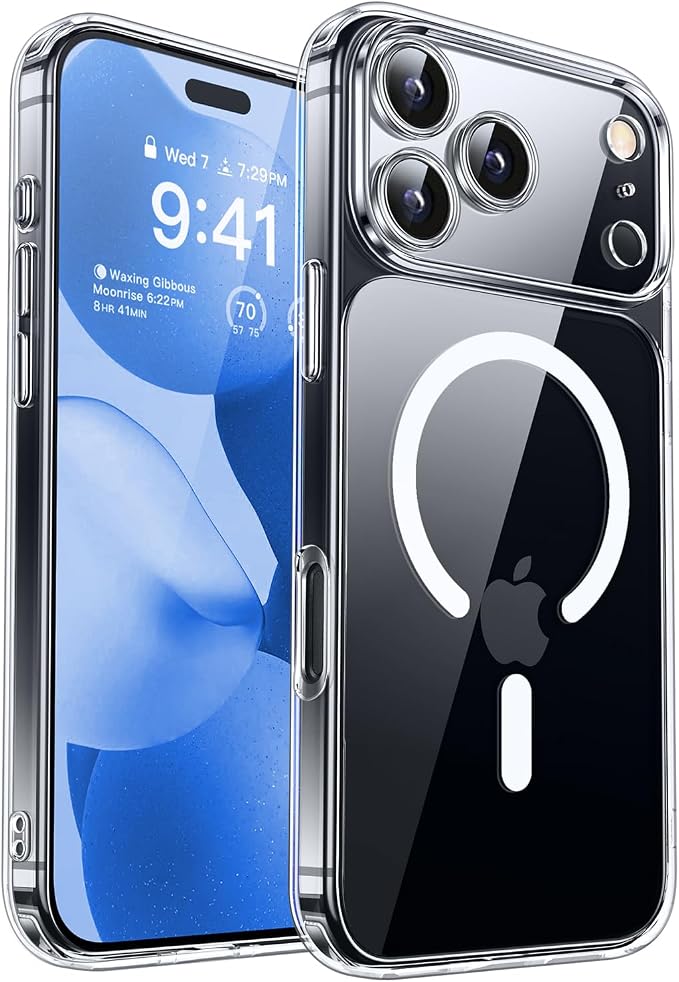 CANSHN Magnetic Shockproof for iPhone 18 Pro Case, Clear