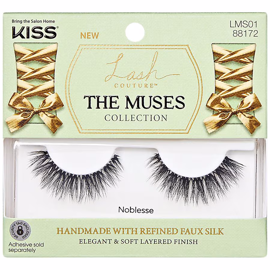 Kiss Lash Couture The Muses Collection False Eyelashes, Style Noblesse, Black, 1.0 pr