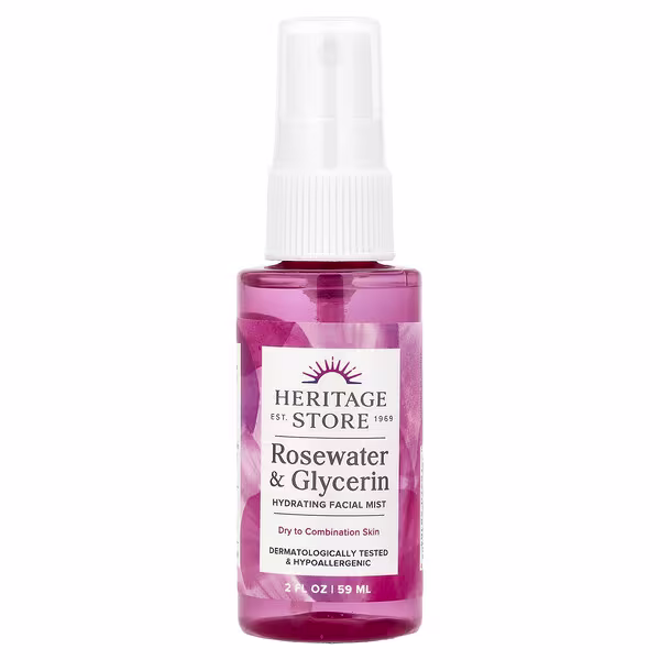 Heritage Store, Rosewater & Glycerin, Hydrating Facial Mist, Dry to Combination Skin, 2 fl oz (59 ml)